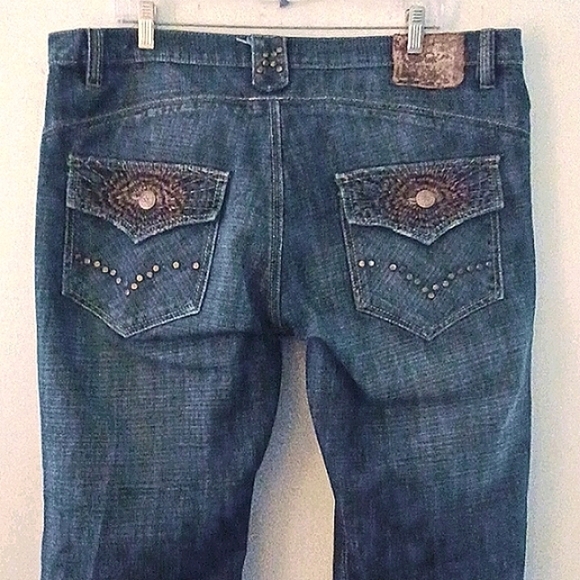 ANTIK DENIM Button-fly, Flare Leg Blue Jeans, 38W/32L - Picture 8 of 11